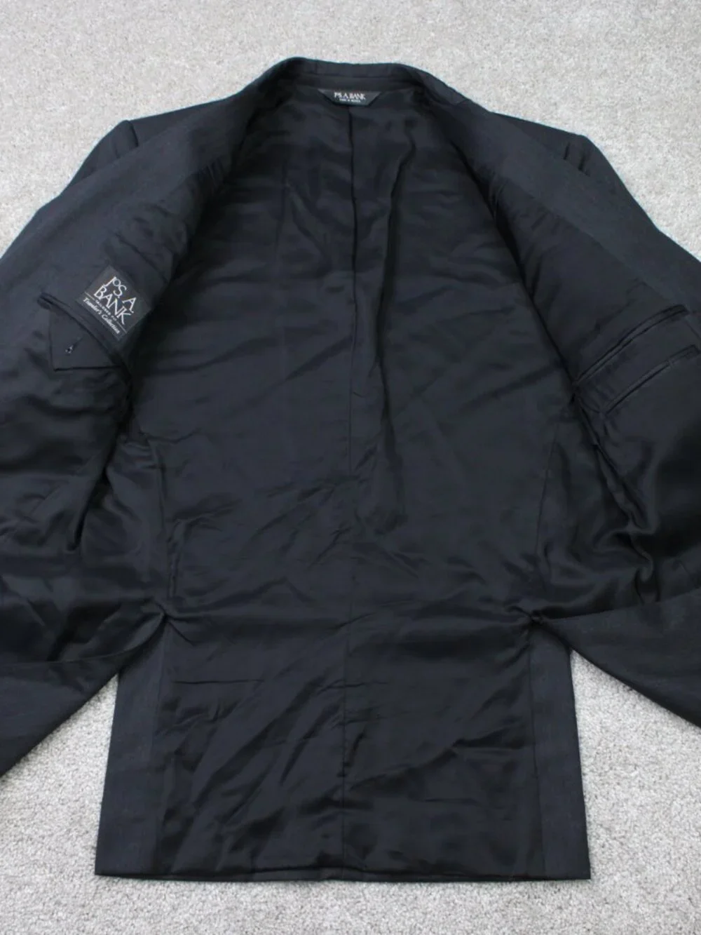 Jos A. Bank Blazer Mens 39 Regular Black 100% Wool 2 Button Double Vent Jacket